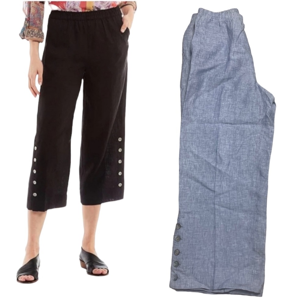 John Mark Linen Wide Leg Crop‎ Pants | Size S NWOT